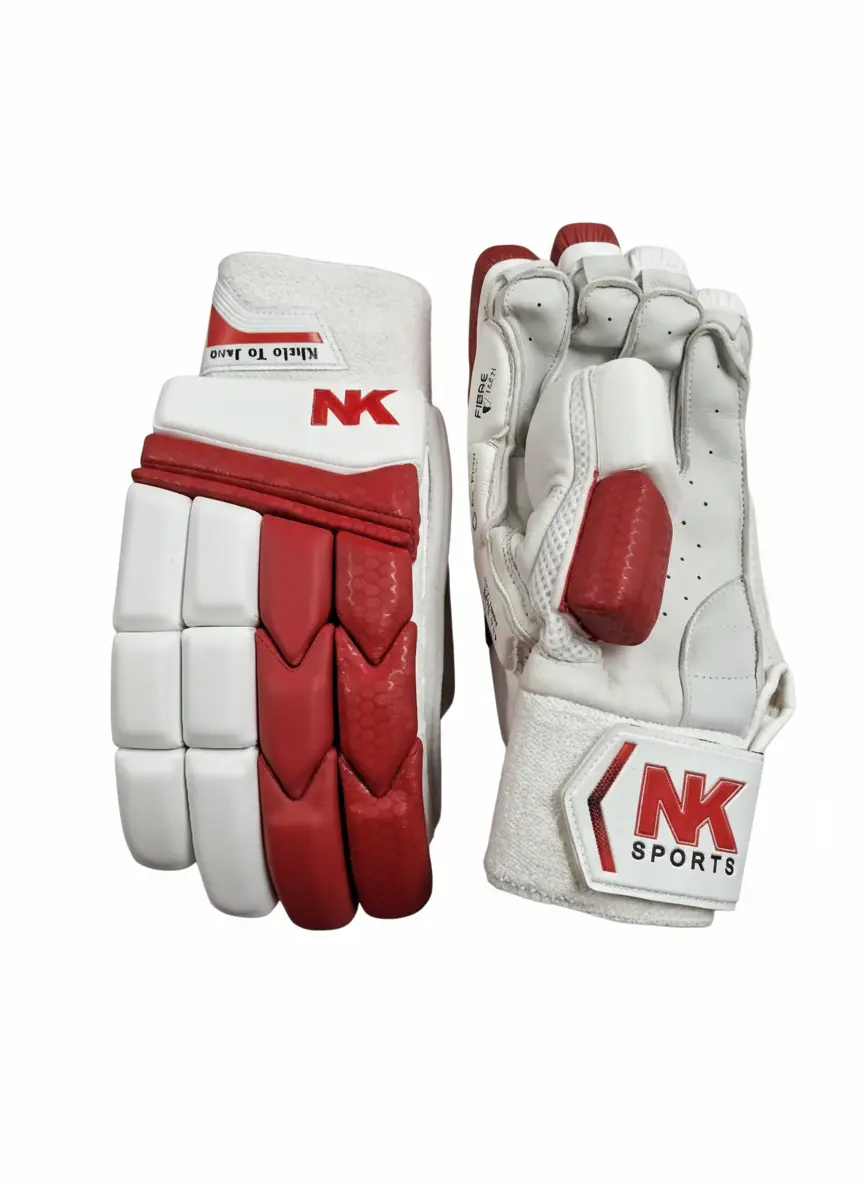 NK Batting Gloves - Red/White - Cut Finger (Right Hand)
