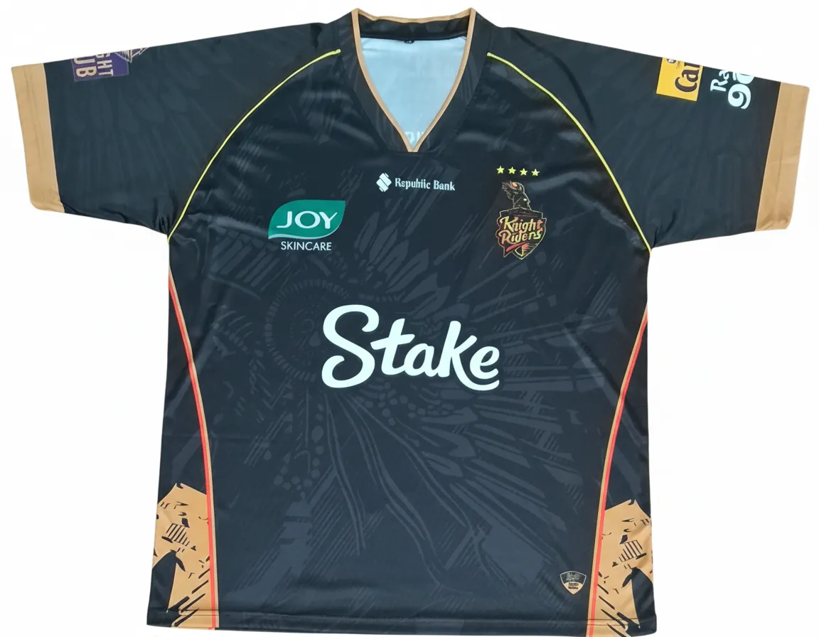 Trinbago Knight Riders (TKR) - CPL Replica Black Practice Jersey 2025 (XS)