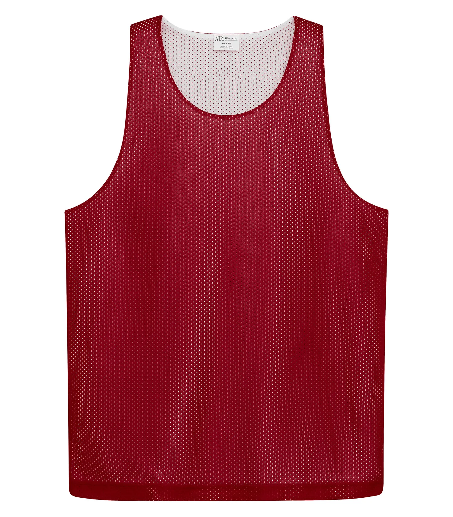 ATC PRO CLUB REVERSIBLE MESH TANK TOP S3535- Deep Red/White